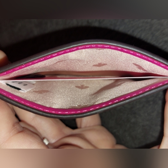 Kate Spade Crocodile Embossed Staci Slim Cardholder in Festive Pink - Picture 3 of 4